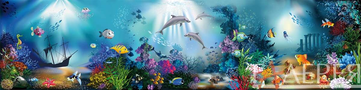 подводный мир рыбки, дельфины, под водой